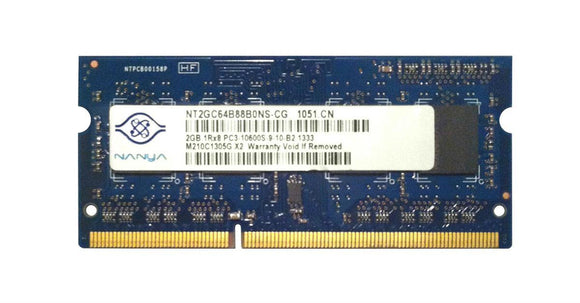 Nanya 2GB (1x 2GB) DDR3-1333 PC3-10600 1.5V SR x8 204-pin SODIMM RAM Module