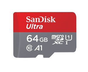 SanDisk Ultra 64GB UHS-I U1 Full HD Video microSD Card w/ SD Adapter