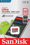 SanDisk Ultra 200GB UHS-I U1 Full HD Video microSD Card w/ SD Adapter
