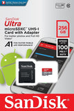 SanDisk Ultra 256GB UHS-I U1 Full HD Video microSD Card w/ SD Adapter