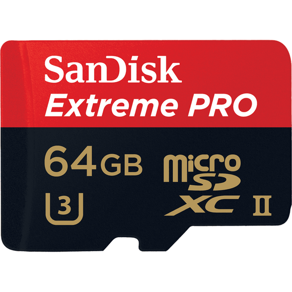 SanDisk Extreme Pro 64GB UHS-II U3 4K Video microSD Card w/ USB Reader