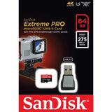 SanDisk Extreme Pro 64GB UHS-II U3 4K Video microSD Card w/ USB Reader