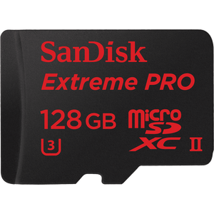 SanDisk Extreme Pro 128GB UHS-II U3 4K Video microSD Card w/ USB Reader