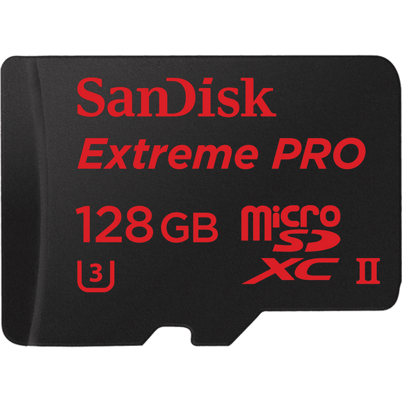 SanDisk Extreme Pro 128GB UHS-II U3 4K Video microSD Card w/ USB Reader