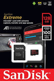SanDisk Extreme 128GB UHS-I U3 4K Video microSD Card w/ SD Adapter