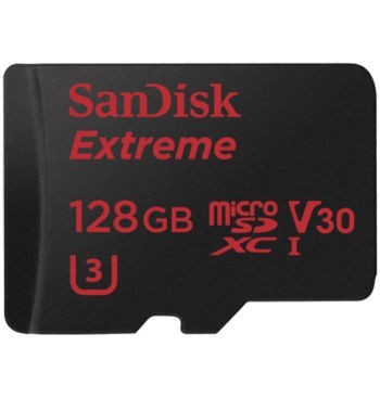 SanDisk Extreme 128GB UHS-I U3 4K Video microSD Card w/ SD Adapter
