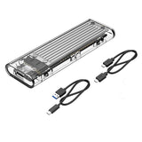 Orico USB 3.1 / Thunderbolt 3 NVMe M.2 SSD Transparent Enclosure Case w/ 50cm USB-A plus USB-C cables (Silver)