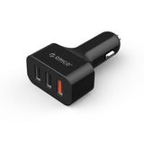 ORICO QC 2.0 3x USB Car Charger  - 12 Volt -  Black (LS)