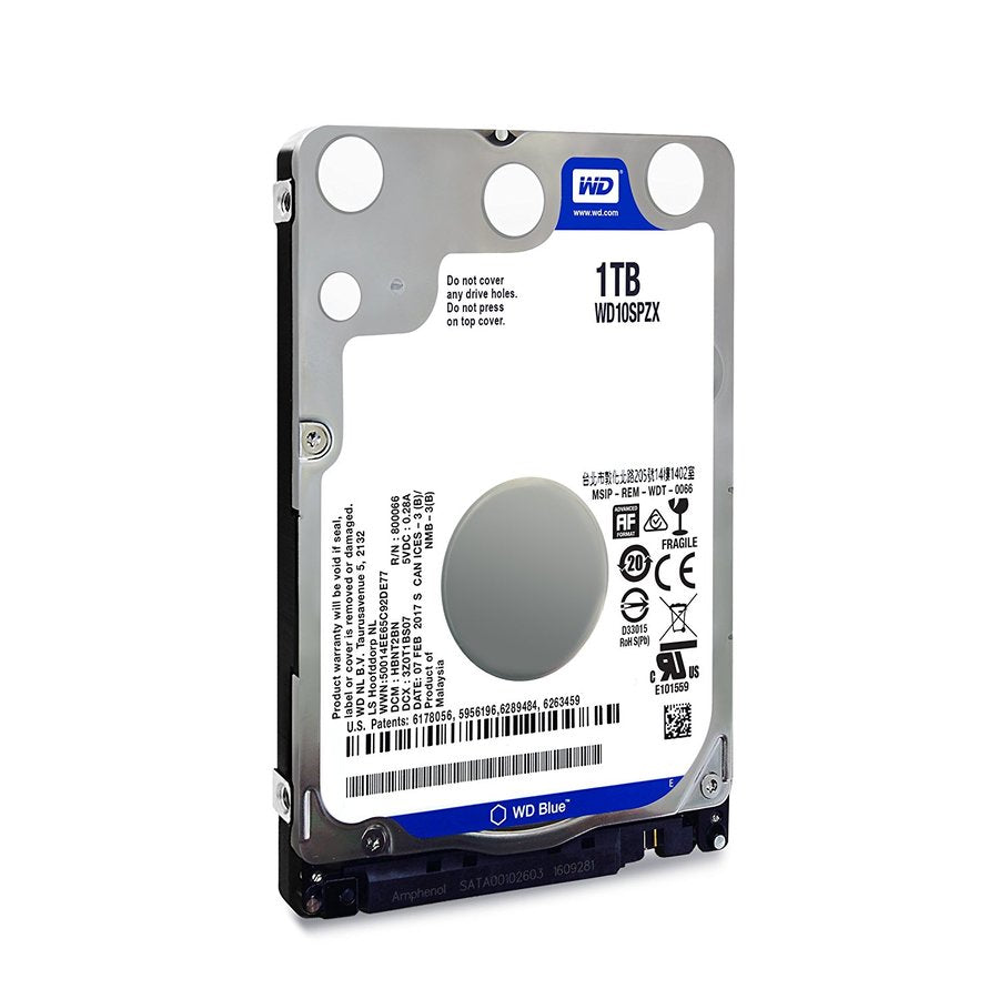 WD Blue 1TB 5400 RPM 128MB Cache SATA 6.0Gb/s 2.5-inch 7mm Laptop