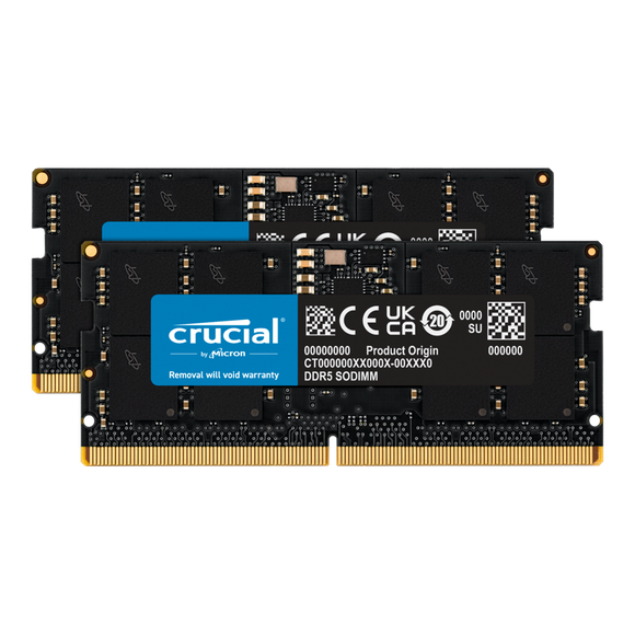 Crucial 32GB (2x 16GB) DDR5-5600 PC5-44800 262-pin SO-DIMM RAM Kit